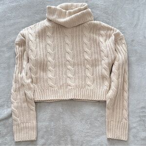 Cream Cable Knit Turtleneck Sweater – Perfect Condition